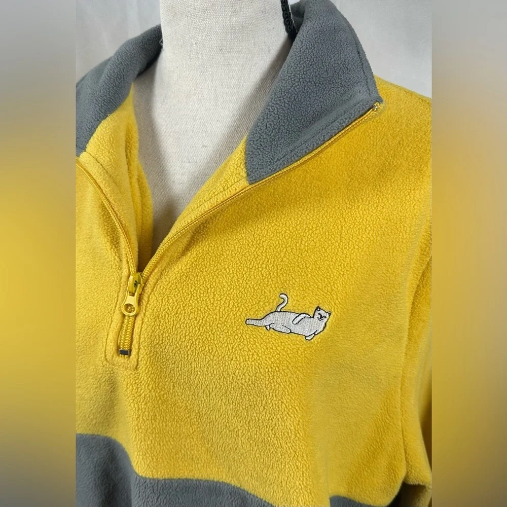 Ripndip Yellow and Gray Off-the-Shoulder Sweater